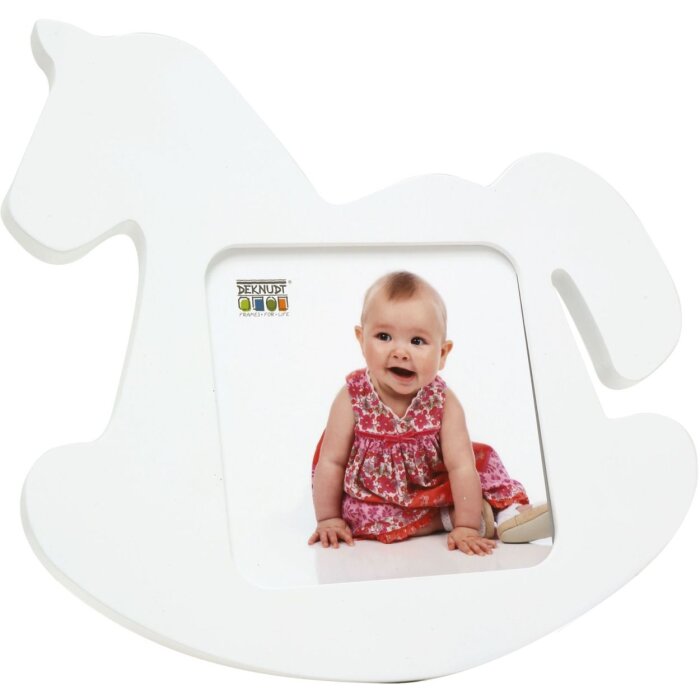 Cornice per bambini cavallo a dondolo in legno bianco 11,0 x 11,0 cm