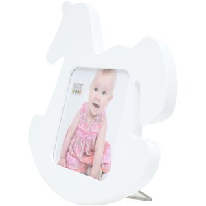 Cornice per bambini cavallo a dondolo in legno bianco...