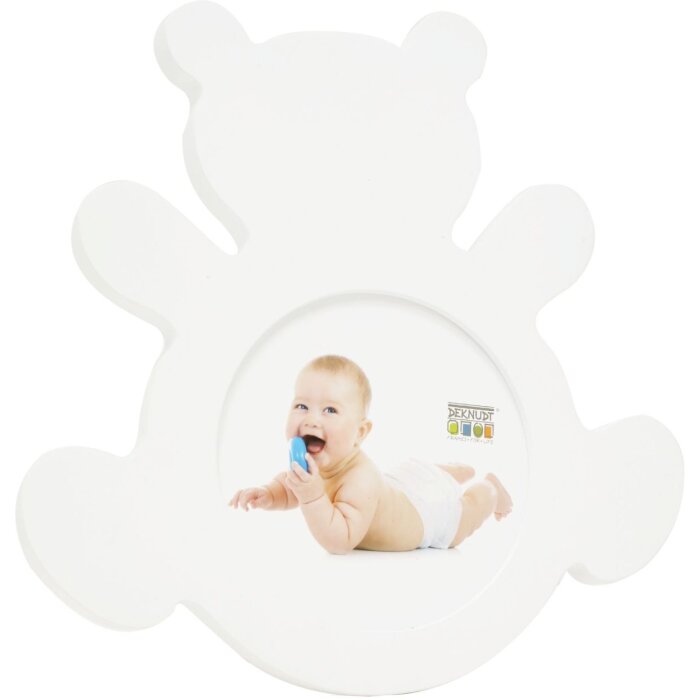 Cornice per bambini orso in legno bianco 10 cm