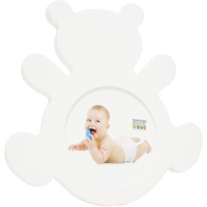 Cornice per bambini orso in legno bianco 10 cm