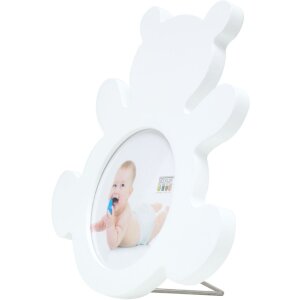 Cornice per bambini orso in legno bianco 10 cm