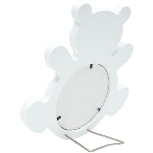 Cornice per bambini orso in legno bianco 10 cm