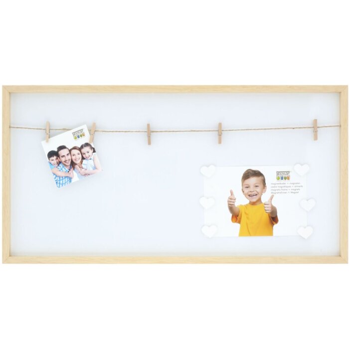 Lavagna magnetica S68LH1 in legno naturale 25x50 cm