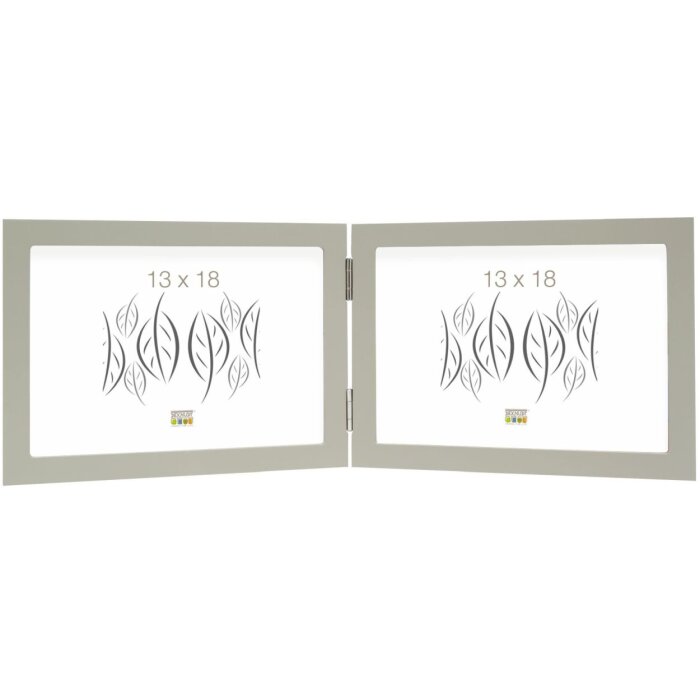 Doppia cornice in legno grigio 10,0 x15,0 cm S68FV formato orizzontale