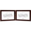 Doppia cornice in legno marrone 10,0 x15,0 cm S68FV formato orizzontale