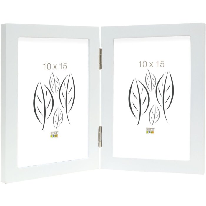 Cornice doppia in legno bianco 13,0 x18,0 cm S68FK formato verticale
