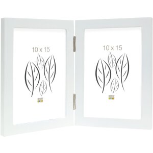 Cornice doppia in legno bianco 13,0 x18,0 cm S68FK...