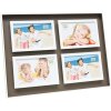 Cornice in legno bianco tortora 4 foto 10x15 cm
