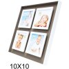 Cornice in legno bianco tortora 4 foto 10x15 cm