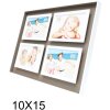 Cornice in legno bianco tortora 4 foto 10x15 cm