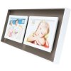 Cornice in legno bianco tortora 2 foto 10x15 cm