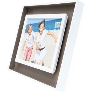 Cornice in legno bianco tortora 15,0 x 20,0 cm