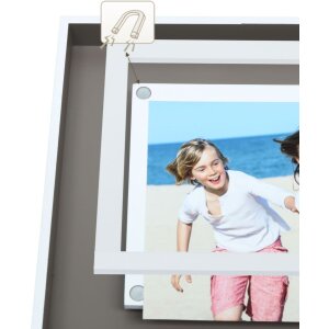 Cornice in legno bianco tortora 15,0 x 20,0 cm