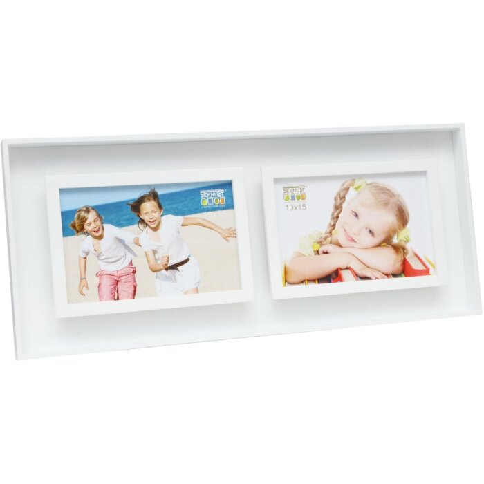 Cornice doppia s68dk1 bianco 2 foto 10x15 cm