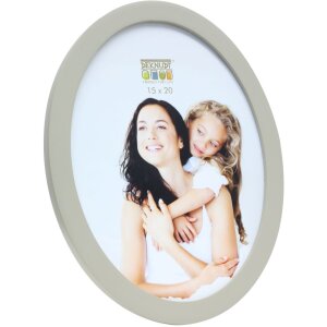 S67YV Cornice per foto in legno grigio 10 cm rotonda