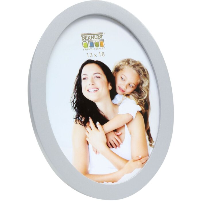 S67YD Cornice per foto in legno argento 10 cm rotonda