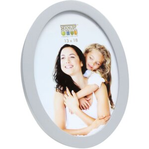 S67YD Cornice per foto in legno argento 10 cm rotonda
