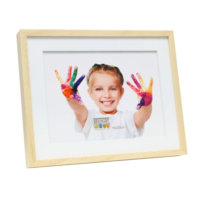 Cornice con passepartout in legno naturale 10,0 x15,0 cm S67WH