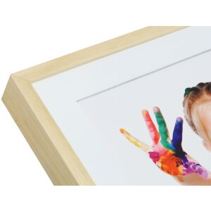 Cornice con passepartout in legno naturale 10,0 x15,0 cm S67WH