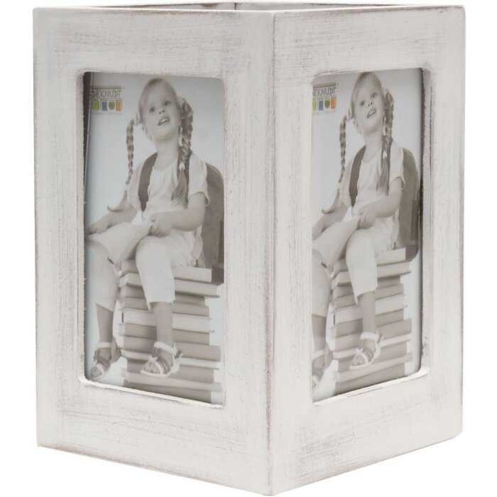 S67TP Portapenne in legno bianco, dimensioni: 10 x 11 x 10 cm