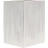 S67TP Portapenne in legno bianco, dimensioni: 10 x 11 x 10 cm