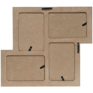Cornice da galleria in legno bianco S67TM 4 foto 10x15 cm