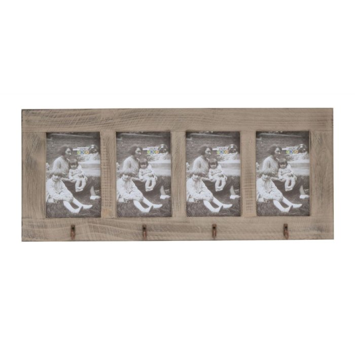Cornice da galleria in legno grigio S67TF 4 foto 10x15 cm