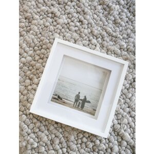 Cornice con passepartout legno bianco 20,0 x20,0 cm s67nk