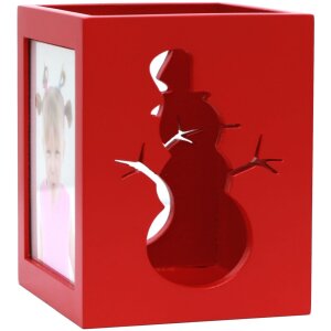 Porta tealight in legno rosso 6,0 x7,0 cm S67HE4