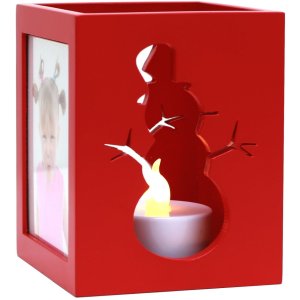 Porta tealight in legno rosso 6,0 x7,0 cm S67HE4