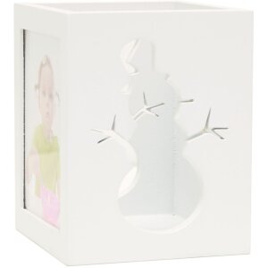 Porta tealight in legno bianco 6,0 x7,0 cm S67HE1E2B