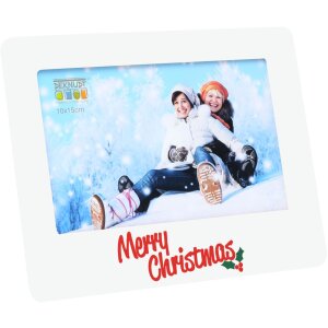 Cornice in legno bianco 10,0 x15,0 cm Buon Natale