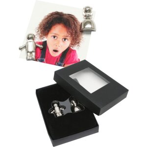 Magneti in metallo argentato, dimensioni: 8,5 x 12 x 2,5 cm