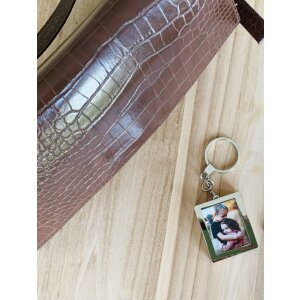 Portachiavi con moneta per carrello della spesa in metallo argentato 3,5 x4,5 cm S59NC