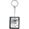 Portachiavi con moneta per carrello della spesa in metallo argentato 3,5 x4,5 cm S59NC