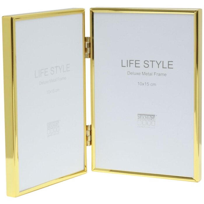 Cornice doppia S58MT6 oro 2 foto 10x15 cm