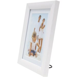 Cornice con passepartout in legno bianco 13,0 x18,0 cm