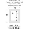 Cornice con passepartout in legno bianco 13,0 x18,0 cm