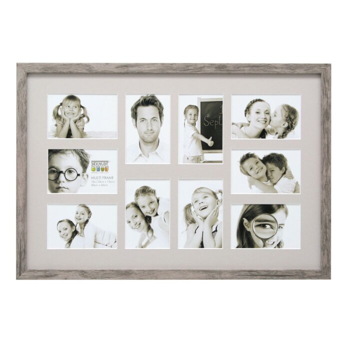 Cornice da galleria in legno grigio-beige S45RH 10 foto 10x15 cm