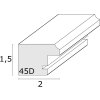 Cornice in legno Deknudt S45DK bianco 20x20 cm