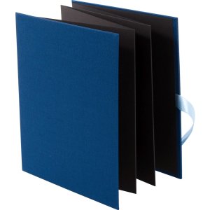 Goldbuch Cartella Leporello Linen blu 10 foto 13x18 cm