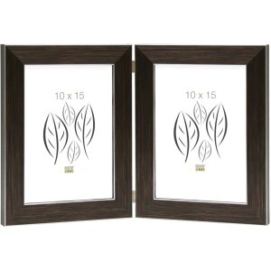 Cornice doppia S41VK3 marrone 2 foto 15x20 cm formato...