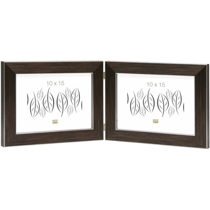 Cornice doppia S41VK3 marrone 2 foto 10x15 cm formato orizzontale