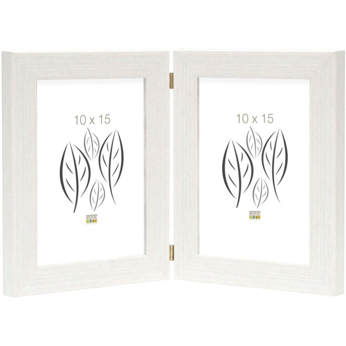 Cornice doppia S41VF1H bianca 2 foto 15x20 cm formato verticale