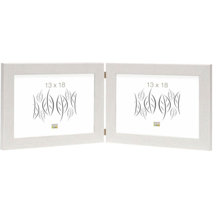 Cornice doppia S41VF1H bianca 2 foto 15x20 cm formato orizzontale