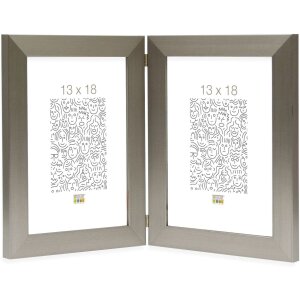 Cornice doppia S41VD1 argento 2 foto 10x15 cm formato...
