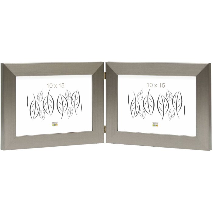 Cornice doppia S41VD1 argento 2 foto 10x15 cm formato orizzontale