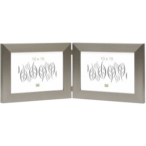 Cornice doppia S41VD1 argento 2 foto 10x15 cm formato...