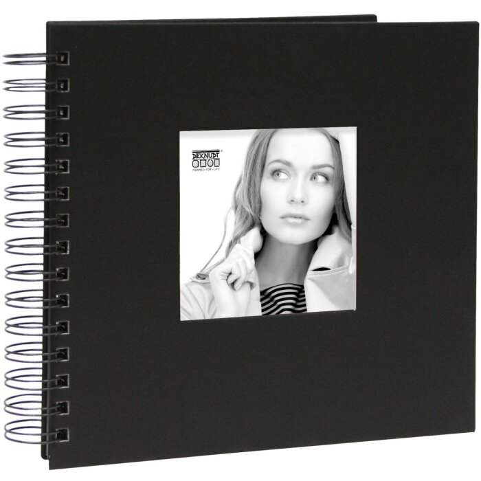 Album fotografico ad anelli nero con copertina in lino 20,0 x20,0 cm A66FA
