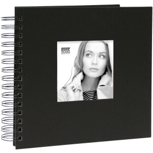 Album fotografico ad anelli nero con copertina in lino...